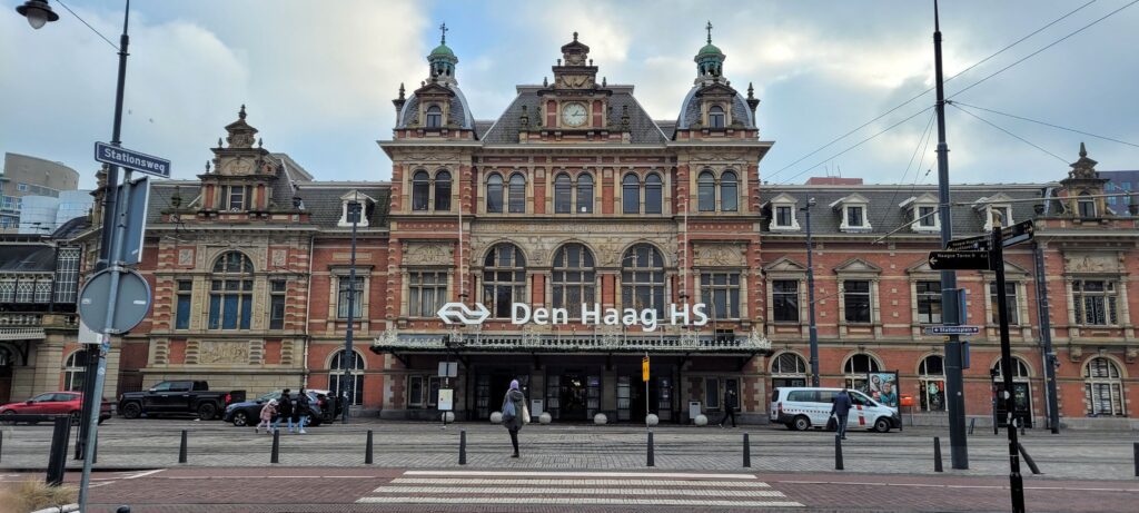 The Hague's beautiful 'Hollands Spoor' Station built in 1843. One of two major train stations in the city, it primarily serves Intercity and international trains. 