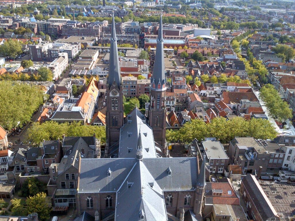The incredible views of Delft from above at the top of the Nieuwe Kerk Spire | Photo ©️ travellifebalance.com