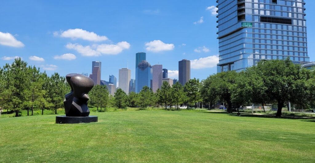 Spindle Sculpture by Henry Moore in Buffalo Bayou Park, Houston Texas