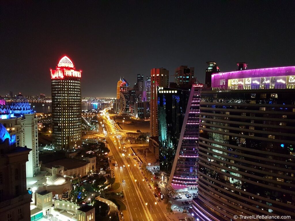 Majestic view from the Hilton Doha in the  West Bay area of Doha, Qatar.