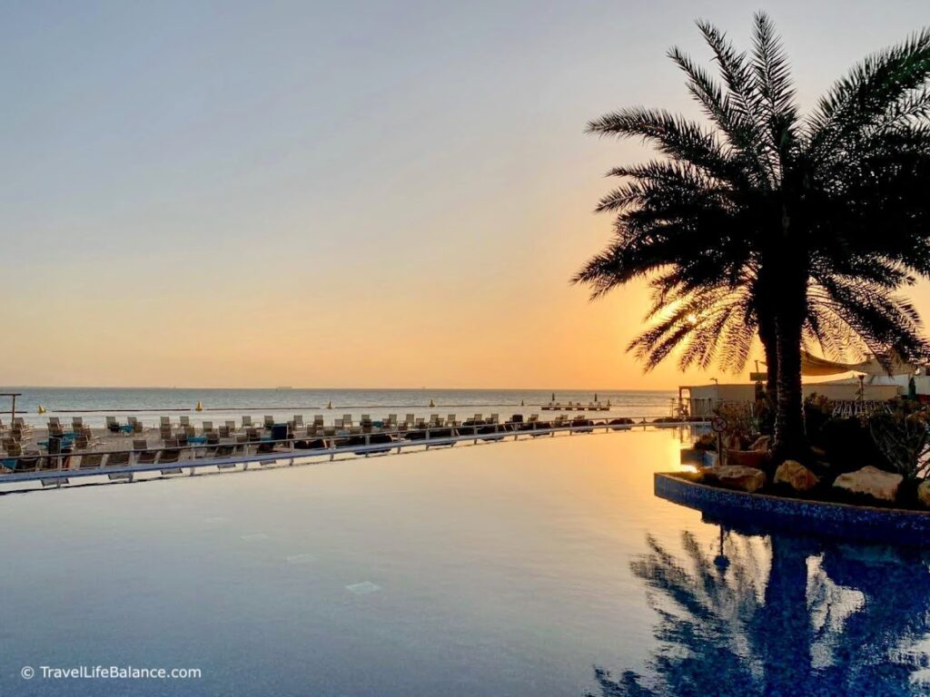 Doha's beachfront and poolside in the Hilton, Doha