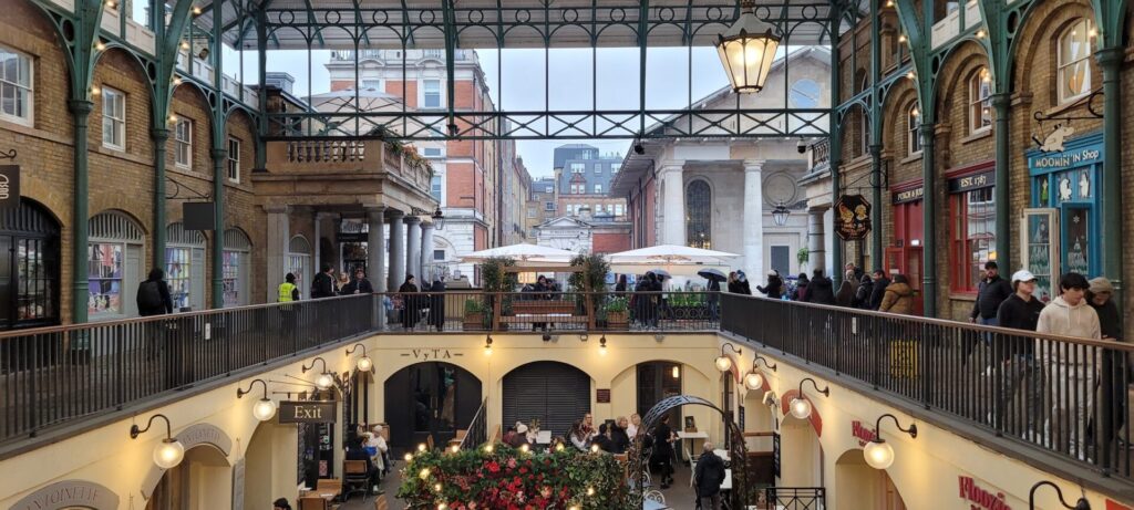 Inside view of Covent Garden Market, London