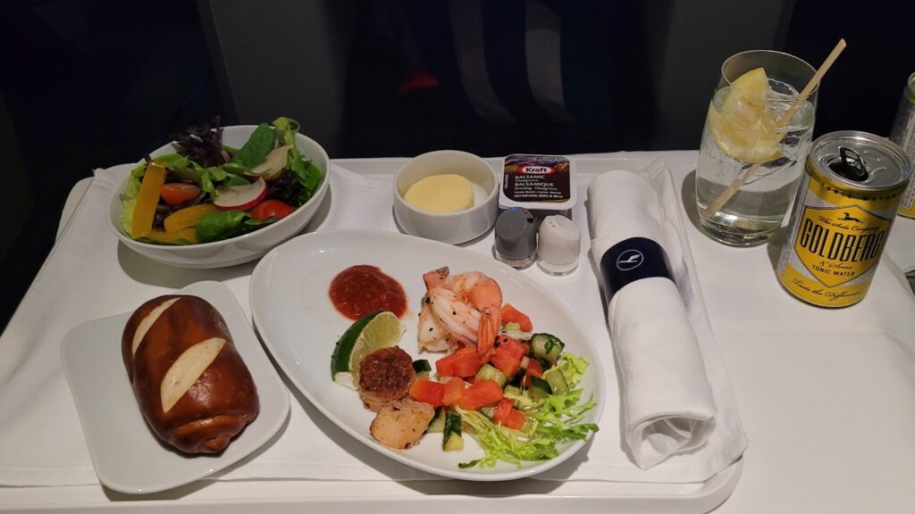 Meals on Lufthansa 747-400 Business Class