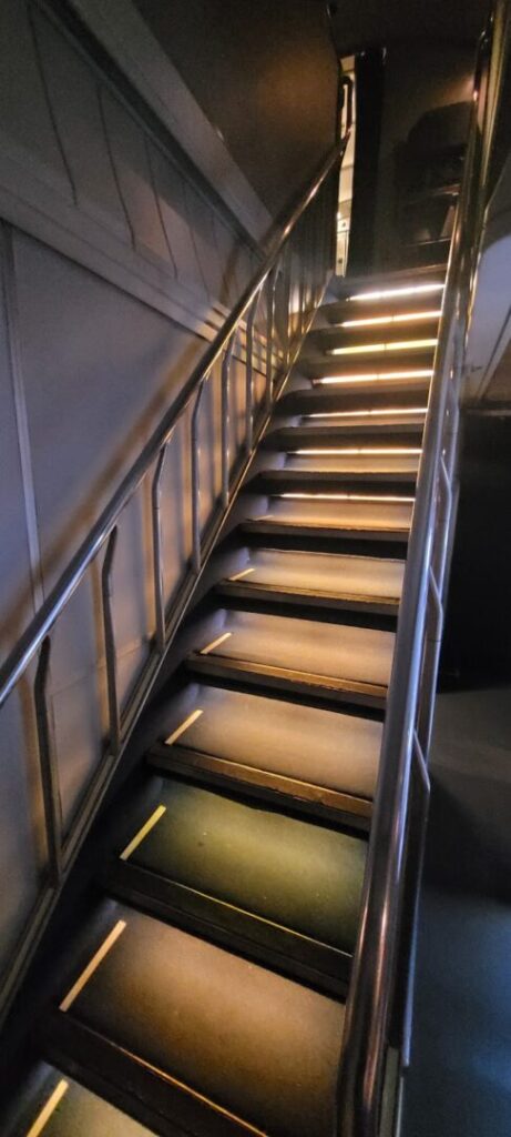 The 747-400 Staircase leading to the upper deck