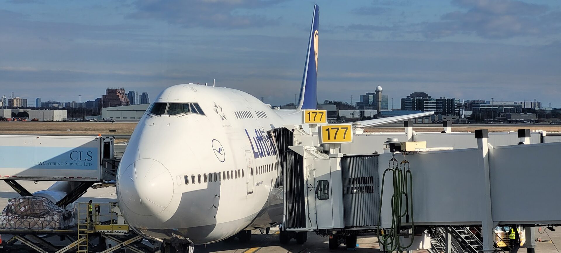 Lufthansa 747-400 at the gate in Toronto airport