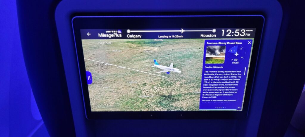 Entertainment screen on the A319