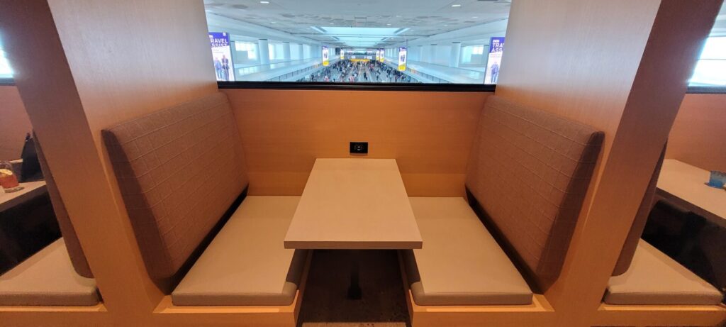 Picture of the private seating in Denver's United Club lounge.