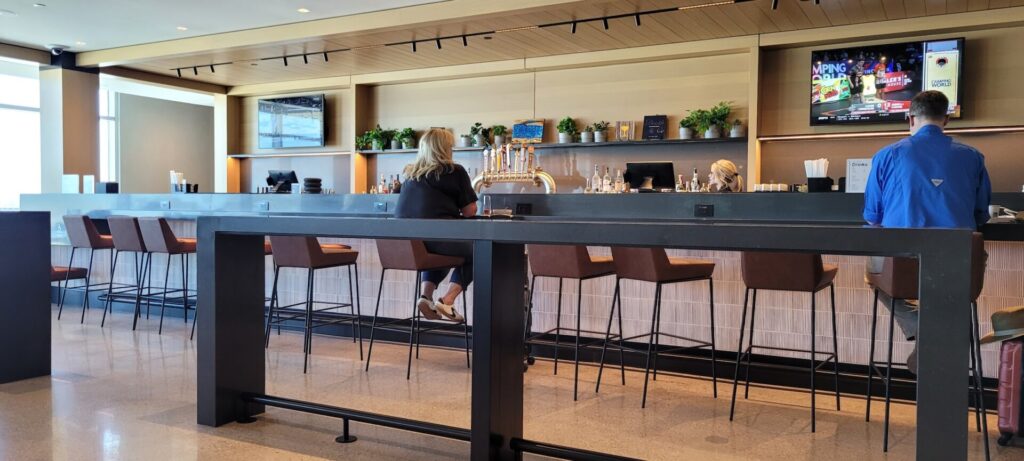 Picture of the upstairs lounge in the United Club Lounge in Denver