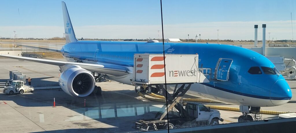 KLM 787-10 Dreamliner at the gate at YYC airport